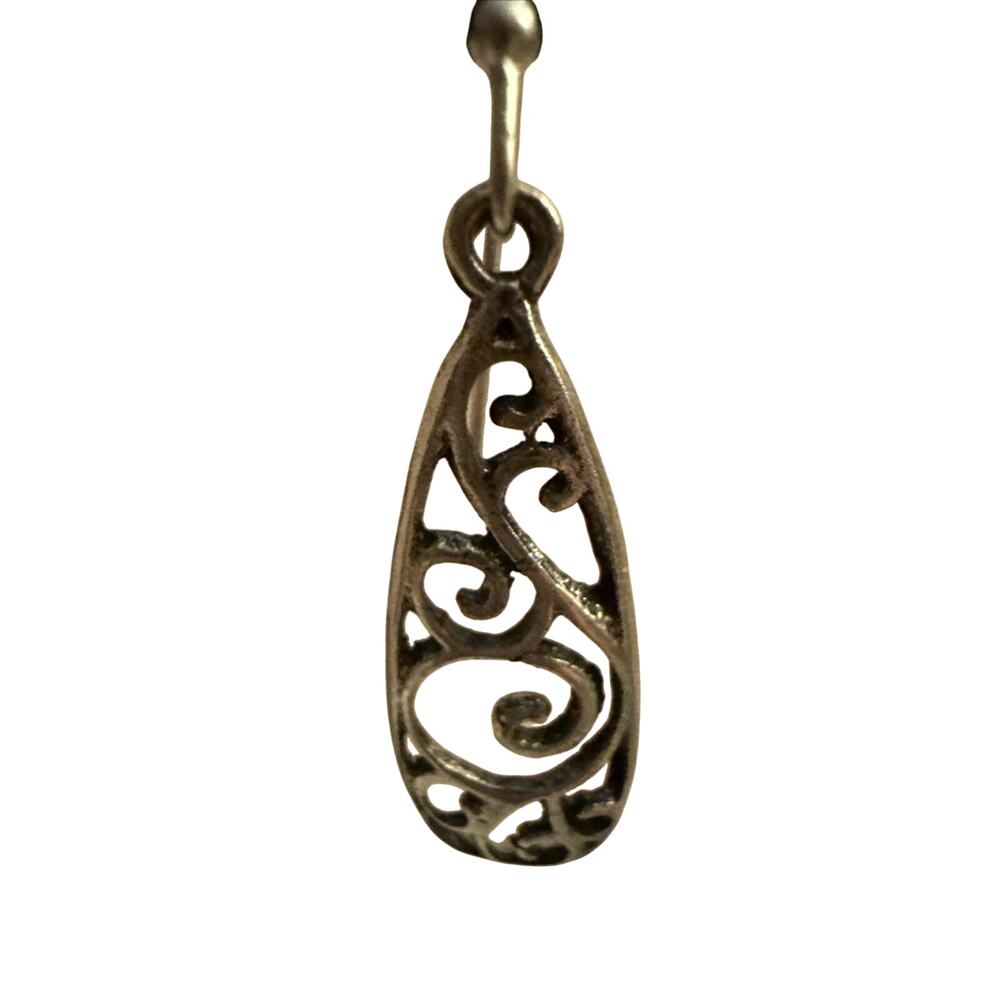 Silvery Dangle Earrings - Picture 3 of 4